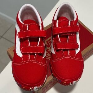 Vans Kids Red and White Sneakers